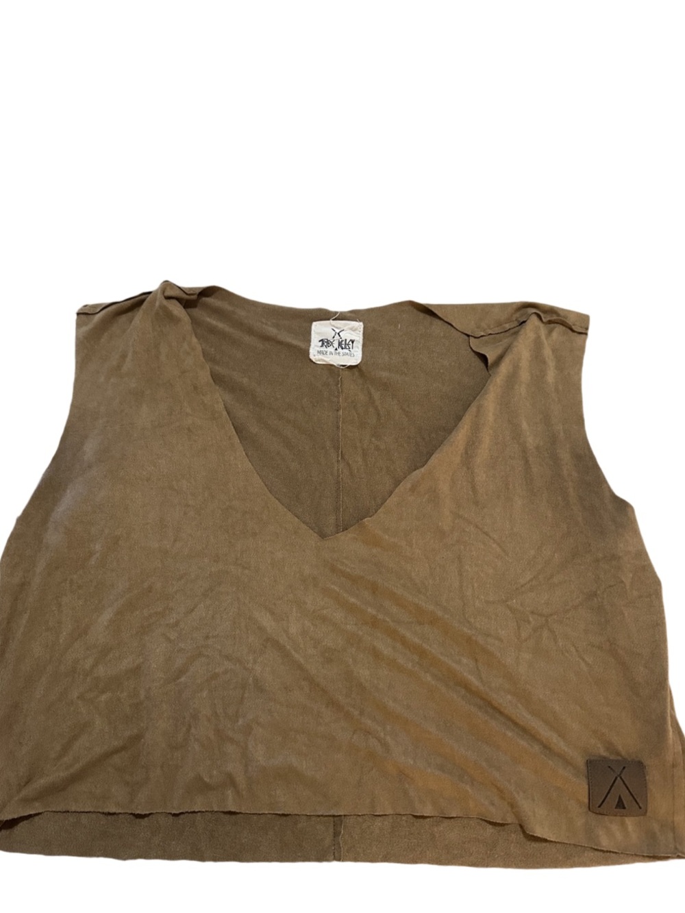Tribe Kelley tan suede tank top